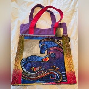 Laurel Burch Colorful Horse Artistic Tote Bag. NEW